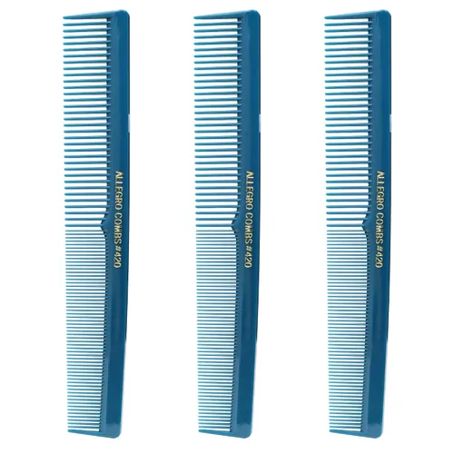 Vista 13 de Allegro Combs Peines de corte para peluqueros 420, peine para barba, bigote, para hombres, mujeres, niños pequeños, trenzados, separación del Azul