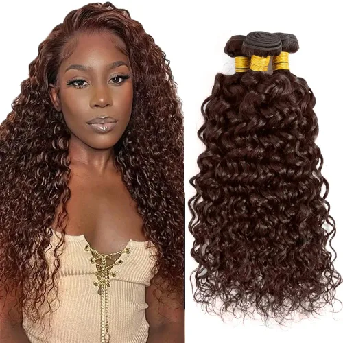 Vista 33 de Color 30 paquetes de cabello humano marrón onda del cuerpo paquetes 8 10 12 pulgadas brasileño virgen Remy extensiones de cabello humano doble trama