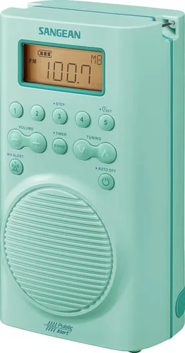 Vista 2 de Sangean H205TQ Radio digital de sintonización AM/FM/Alerta meteorológica portátil, resistente al agua para la ducha, turquesa