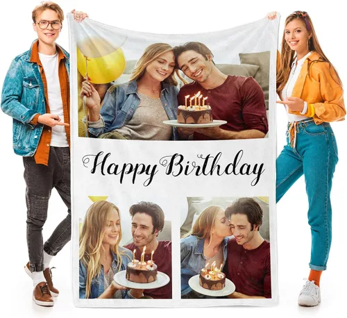Vista 15 de Printwoo Mantas personalizadas con foto, manta de fotos personalizada, mantas personalizadas con imagen, regalos personalizados para mujeres