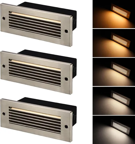 Vista 8 de LEONLITE Update 5CCT - Luces LED para escalones de 120-277 V, regulables 4.5 W 300 lúmenes, antirreflejos, luces LED para escalones de terraza