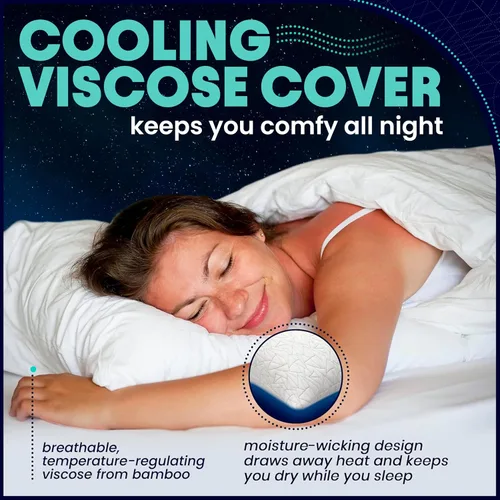 Vista 4 de EnerPlex Almohadas de espuma viscoelástica tamaño King – Paquete de 2 – Relleno ajustable para dormir con relleno extra – Certificado CertiPUR-US