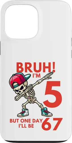 Vista 24 de Bruh I'm 5 But One-Day I'll Be 67 Retro 5th Birthday Kids Case for iPhone 17