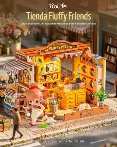 Vista 3 de Rolife Pet Store Kit de casa de muñecas en miniatura, regalo creativo