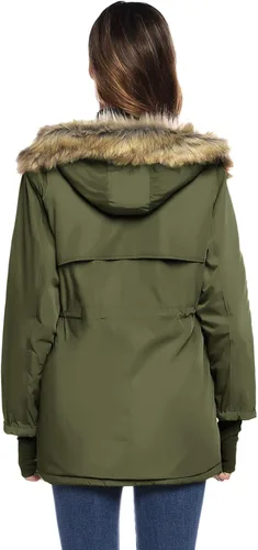 Vista 5 de Grace Karin - Abrigo con capucha para mujer (forro polar, con bolsillos). Chaquetas con bolsillos, parkas, abrigos., L, Verde