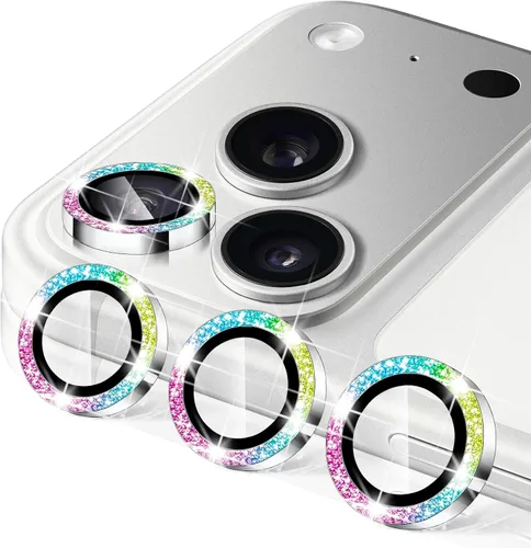 Vista 62 de Compatible con iPhone 13 Pro para iPhone 13 Pro Max, protector de lente de cámara antiarañazos, vidrio templado 9H, protector de cámara de metal a