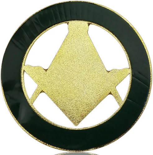 Vista 2 de Prince Hall Free Accepted Masons Emblema masónico azul y dorado para automóvil