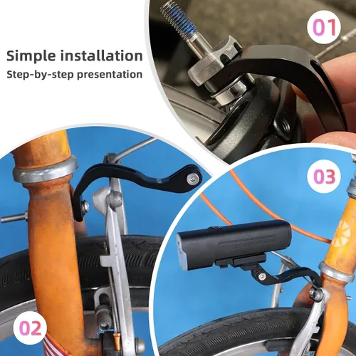 Vista 6 de Soporte de montaje de luz de bicicleta delantera para bicicletas de carretera Compatible con bicicletas plegables, pieza de ciclismo de carretera