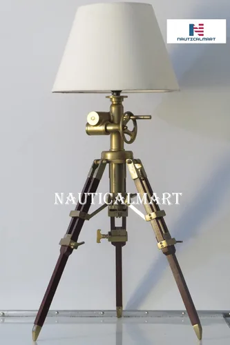 Vista 4 de Lámpara de mesa con trípode, decoración náutica, lámparas industriales (pantalla no incluida), lámpara de mesita de noche industrial