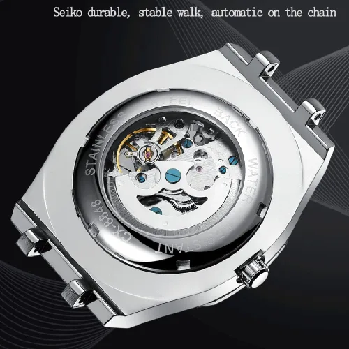 Vista 4 de CHENXI - Reloj mecánico automático de acero inoxidable para hombre