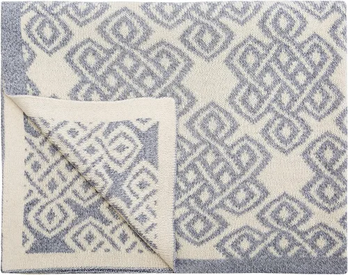 Vista 3 de SAOL Bufanda de cama de punto suave para sofá, cama, corredor, funda decorativa de mezcla de lana (gris, Queen, 80 x 32 pulgadas)