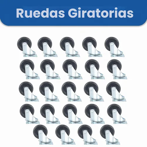 Vista 2 de WFLNHB Paquete de 24 ruedas giratorias de 2 pulgadas, base de goma con placa superior y rodamiento, ajuste resistente para mesas de té, estantes