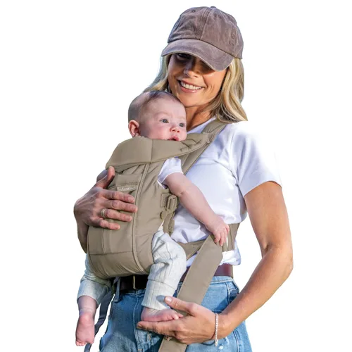 Vista 9 de Infantino Swift Classic Carrier con bolsillo, 2 formas de llevar negro con babero Wonder y bolsillo frontal de almacenamiento Essentials, correa