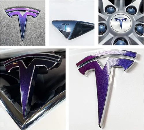 Vista 17 de Calcomanía con logotipo para Tesla Model S, Nosecone, juego de 14 piezas (verde brillante)
