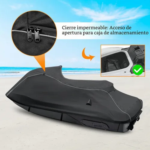 Vista 5 de Cubierta impermeable para moto acuática a medida para Sea-doo Spark 2up Spark Trixx 2up, cubiertas para jetski Waverunner de 600D Oxford