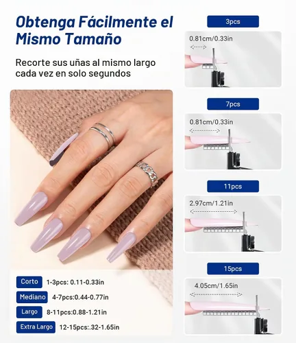 Vista 2 de AIRSEE Cortaúñas profesionales de acero inoxidable con ajustadores magnéticos para uñas acrílicas, postizas y de gel artificial, recortador de uñas