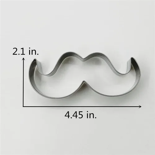 Vista 4 de LILIAO Cortador de galletas para bigote, 4.4 x 2.1 pulgadas, acero inoxidable
