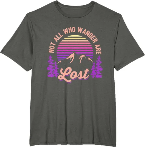 Vista 5 de Not All Who Wander Are Lost Vintage Mountains - Camiseta de senderismo, Negro, S