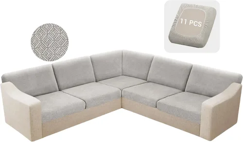 Vista 58 de HDCAXKJ - Fundas impermeables para cojín de sofá modular, fundas elásticas para cojín de sofá de esquina, fundas protectoras de muebles de jacquard