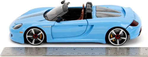 Vista 7 de Pink Slips 1:24 W6 Porsche Carrera GT - Coche fundido a presión, juguetes para niños y adultos (azul claro)
