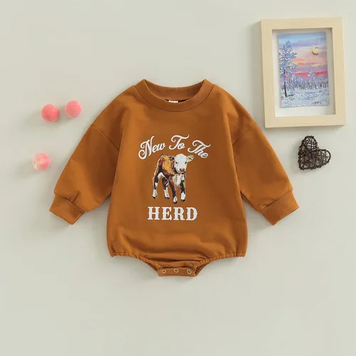 Vista 2 de Ropa para bebé niño y niña, sudadera de manga larga para otoño, mameluco de punto gofre, ropa linda