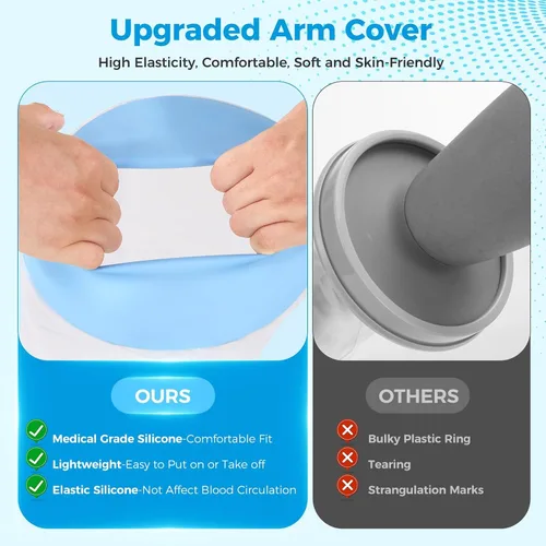 Vista 6 de Funda de yeso para adultos, brazo impermeable para ducha, protector de vendaje reutilizable para ducha y baño, sellado hermético para mano, muñeca