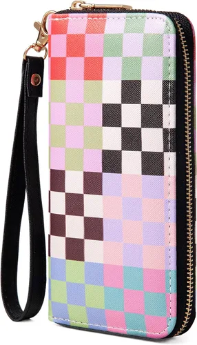Vista 15 de Billetera con estampado de vaca, regalos de vaca para mujer, monedero delgado para tarjetas de crédito, Abeja, Cartera larga delgada