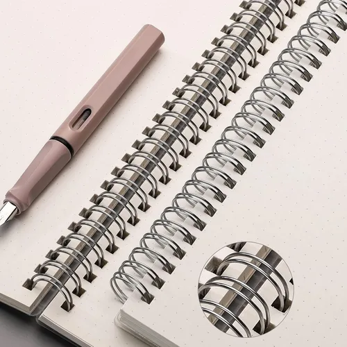 Vista 3 de AHGXG Cuaderno de espiral de puntos (paquete de 2), diario de cuadrícula de puntos grande B5 con tapa dura transparente, cuaderno encuadernado