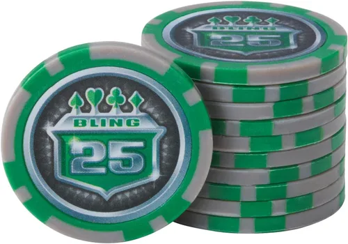 Vista 4 de Fat Cat Bling - Juego de fichas de póquer Texas Hold 'em de 0.48 oz con estuche de aluminio, 500 chips de dados a rayas