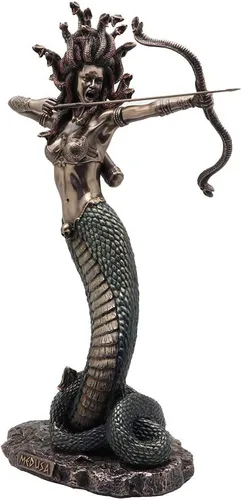 Vista 6 de Veronese Design 6 1/8 pulgadas Furioso Medusa Shooting Flecha Resina Escultura Bronce Final