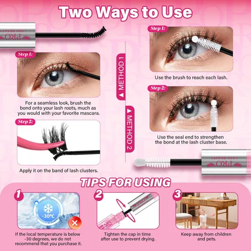 Vista 7 de PROLASHBEAUTY - Pegamento de pestañas de color negro, de larga duración, impermeable, fuerte sujeción de 150 H+ pegamento de extensión de pestañas
