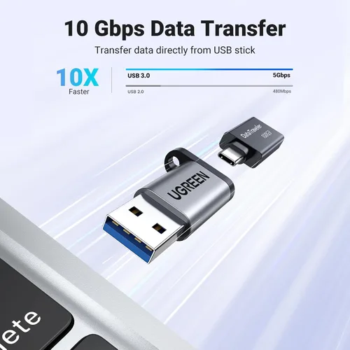 Vista 3 de UGREEN Adaptador USB C hembra a USB macho de 10 Gbps tipo C a USB A, convertidor de cable de carga compatible con Apple Watch iPhone 15 14 13
