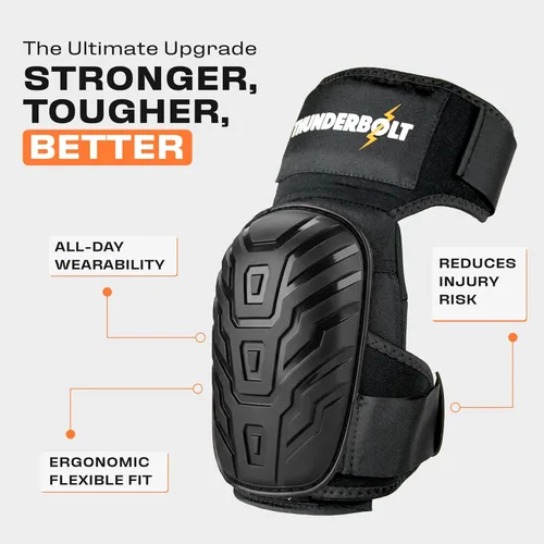 Vista 3 de Rodilleras Thunderbolt para Hombres de Construcción, Rodilleras de Trabajo para Hombres y Mujeres con Doble Gel para Jardinería, Colocación