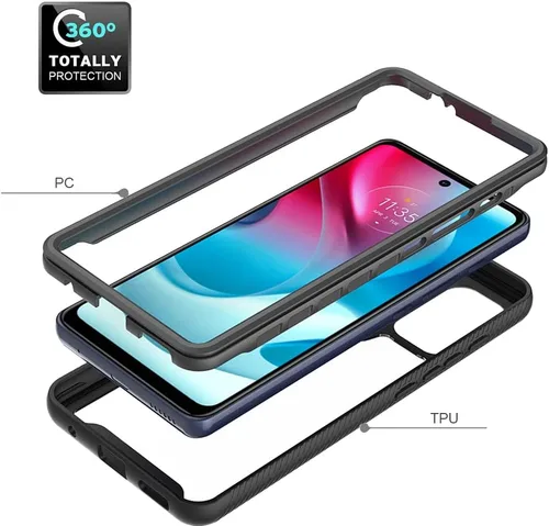 Vista 2 de Funda protectora para Motorola Moto G60s, anticaídas y absorción de golpes, color azul