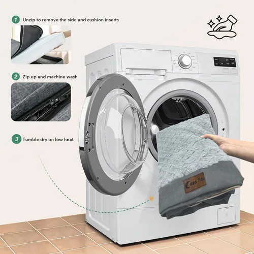 Vista 73 de Camas ortopédicas para perros grandes, cama de espuma viscoelástica impermeable para mascotas grandes con lados 89x56 cm, sofá para perros grandes