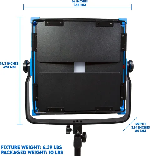 Vista 4 de Dracast Kala Plus Series 1000 - Luz de video LED bicolor 2800K - 6500K Control de aplicación Regulable 0-100% CRI y TLCI 96+ Placa