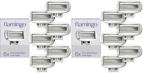 Vista 9 de Flamingo Cartuchos de repuesto originales para mujer, 6 unidades, maquinillas de afeitar de 5 hojas para mujer