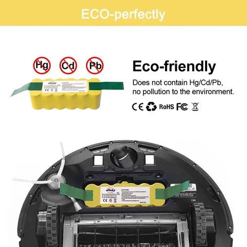 Vista 2 de efluky Batería Roomba de repuesto Ni-MH de 3500mAh + kit de piezas de repuesto para iRobot Roomba 600 Series 600 610 614 620 625 630 635 640 645 650