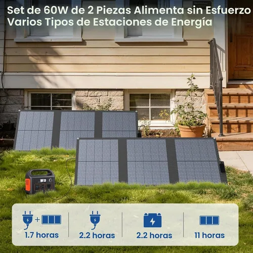 Vista 6 de FlexSolar Panel solar tipo N de 120 W (paquete de 2 unidades de 60 W), 25% de alta eficiencia, IP67 impermeable, celda de corte medio, cargador