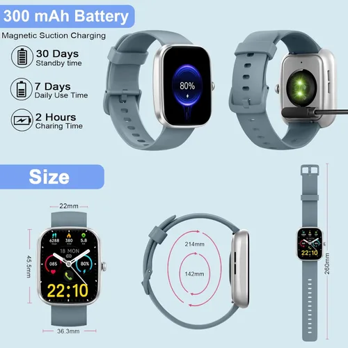 Vista 7 de Reloj inteligente para hombres y mujeres (respuesta/hacer llamadas), nuevo reloj inteligente HD de 1.91 pulgadas, reloj de fitness con más de 120