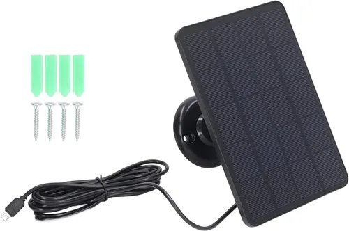 Vista 7 de Diydeg Panel solar de 4W 5V para cámara al aire libre, para cámara con interfaz micro USB, para cámara de reflector, energía solar para el sistema