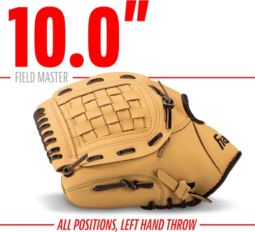 Vista 4 de Franklin Sports Field Master Baseball + Softball Glove - Field Master Adult + Youth Baseball + Softball Mitt - Men's + Women's Gloves - Right Hand
