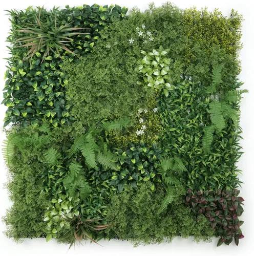 Vista 12 de ULAND Paneles de pared de plantas artificiales, 1 pieza de 40 x 40 pulgadas, decoración de fondo de pared de césped verde, hojas de hiedra