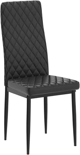 Vista 4 de Furniturebox UK Milan - Juego de 4 sillas de comedor de alta calidad, contemporáneas y lujosas, asientos de comedor de piel sintética de diamante