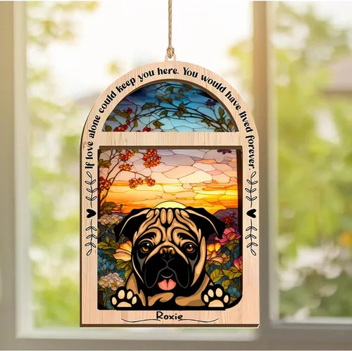 Vista 55 de LOVELYPOD Adorno de Navidad personalizado de sabueso afgano, atrapasoles con nombre, regalos de pérdida de mascotas, regalos para amantes