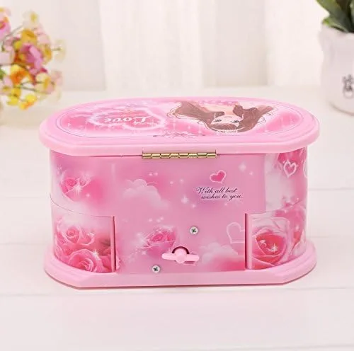 Vista 5 de Sohapy - Joyero musical para niña con espejo de bailarina 3 cajones color rosa
