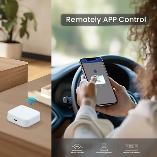 Vista 2 de DESLOC G2 Smart Lock WiFi Gateway, puerta de enlace para cerradura de puerta inteligente, puente Wi-Fi, bloqueo inteligente de control remoto