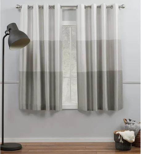 Vista 27 de Exclusive Home Curtains Chateau Rayed Sky Silk Grommet Top Top Curtain Panel Panel, 54x96, Pearl Black, 2 Count Perla negra