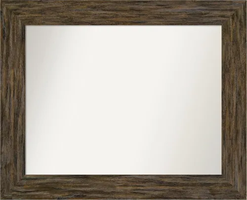 Vista 32 de Amanti Art Espejo personalizado, espejo de baño marrón Fencepost, espejo de pared o espejo de tocador de baño sobre el fregadero (27 x 27 pulgadas)