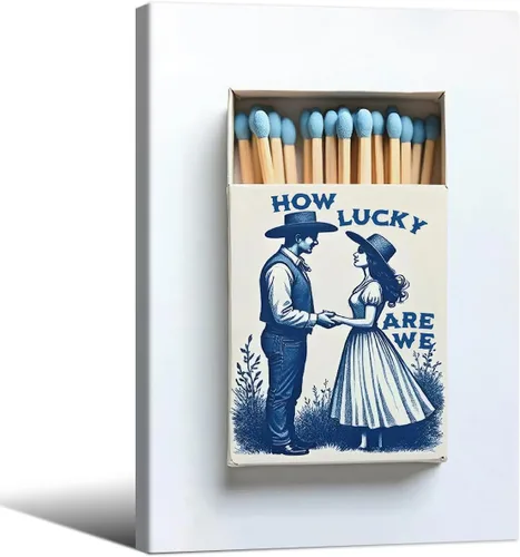 Vista 40 de ¿Qué Tan Afortunados Somos Arte de Pared Azul Posavasos Poster 08x10 pulgadas Enmarcado Preppy Costero Cowgirl Impresiones Románticas Decoraciones